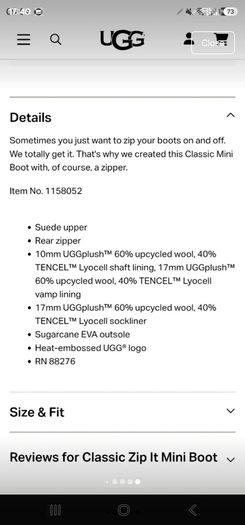 Genuine UGG classic zip it mini boot