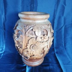 Balinese Carved Wooden Vase