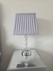 2 Grey and Chrome bedside lamps