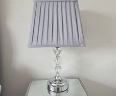 2 Grey and Chrome bedside lamps