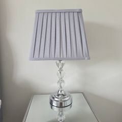 2 Grey and Chrome bedside lamps