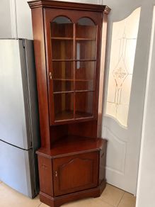 Wooden corner display cabinet