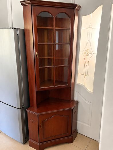 Wooden corner display cabinet