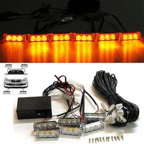 12V 18 LED Car Truck Grill Amber Flashing Signal Warning Strobe Light Bar Hazard Emergency Lamp Daytime Running