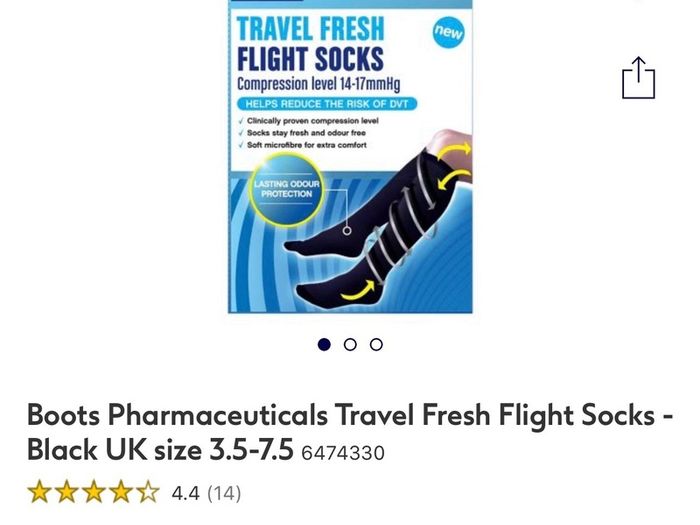 Travel socks by Boots