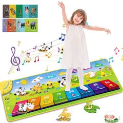 Piano Mat for Kids, Music Mat with 3D Colorful Keys, Musical Dance Mat With 7 Animal Sounds and 10 Study Card, Music Education Toys for Baby Toddlers (FREE POSTAGE)