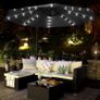 Parasol with LED Solar Lighting, Cantilever Garden Umbrella, 32 LED Lights with Stand, UV Protection up to UPF 50+ with Crank Handle for Garden Patio Image 2