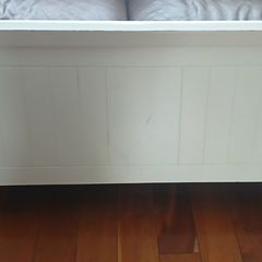Single bed frame,  white solid wood.