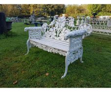 Bench Cast iron with dog face arm rests H25