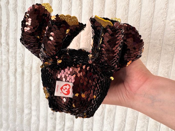 TY Flippables Dangler Sloth Brown Gold Sequins approx. 23 cm. Used Please see photos
