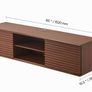 Floating TV Stand, 60" Wall Mount Entertainment Center with Adjustable Shelf & Sliding Doors, 2 Tiers Floating TV Shelf with Storage Cabinet for DVD Player, Cable Box Image 6