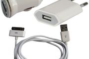 4-in-1 USB Adapter and Charger Set for iPhone, iPod, and iPad