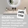 LED Bathroom Mirror Oval Shape Dual LED Fog Free Image 2