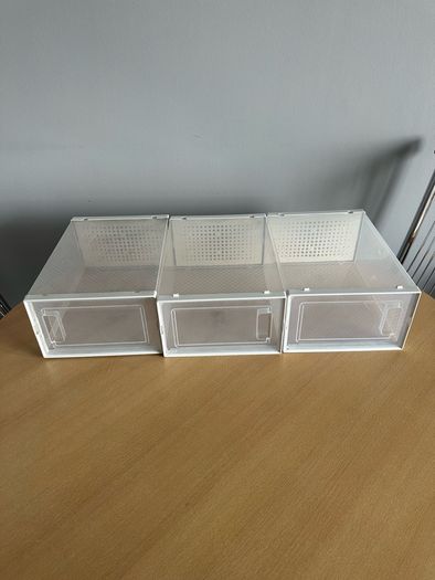 6x Clear Plastic Shoe Storage Boxes