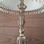 Vintage Art Nouveau Onyx and Brass Figural Lamp Image 4