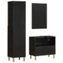 3 Piece Bathroom Furniture Set Black Image 7