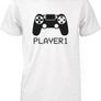 Dad and Baby Matching White T-Shirt and Infant T-shirt Set - Player 1 & Player 2 Image 3