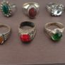 15 Antique Style Brass Rings Mixed Glass & Stone Ring Collection Image 8