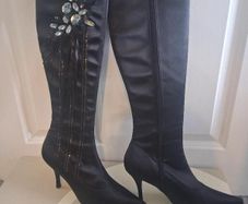 Bourne Knee High Satin Stretch Boots