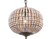 BRAND NEW Vintage country ball nature wooden bead pendant lights 220V led hanging lamp