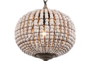 BRAND NEW Vintage country ball nature wooden bead pendant lights 220V led hanging lamp