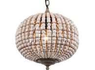 main image for ad BRAND NEW Vintage country ball nature wooden bead pendant lights 220V led hanging lamp