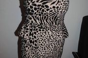West One leopard print peplum dress size UK12 EU40 Perfect condition Postage included