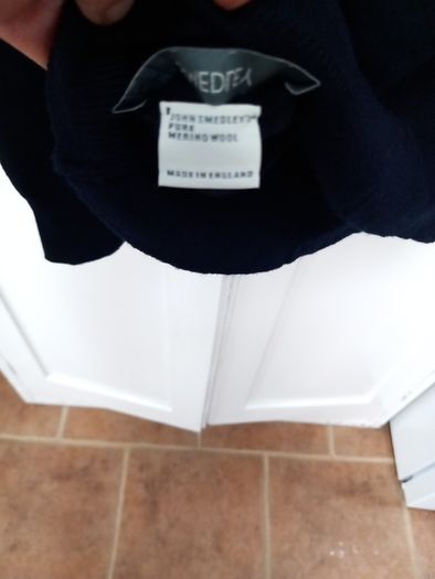 John Smedley Navy Merino Wool Polo Size L  New Without Tags