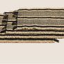 New 5 Striped Rectangular Seagrass Placemats with Black Stripe and Fringe Image 2