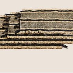 New 5 Striped Rectangular Seagrass Placemats with Black Stripe and Fringe