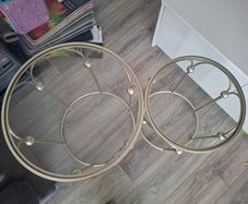 Gold Glass Top Nest of Tables