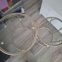 Gold Glass Top Nest of Tables