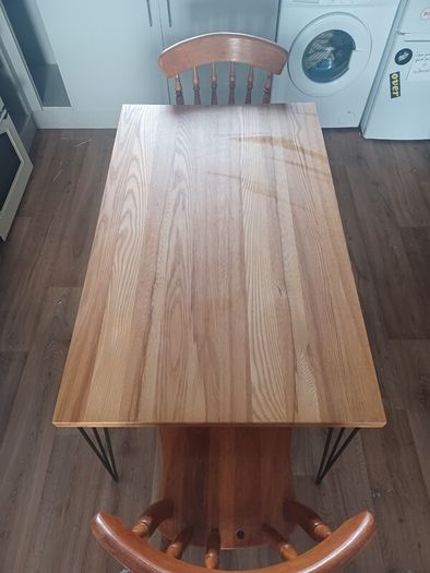 Solid Wood Table with Pinned Legs