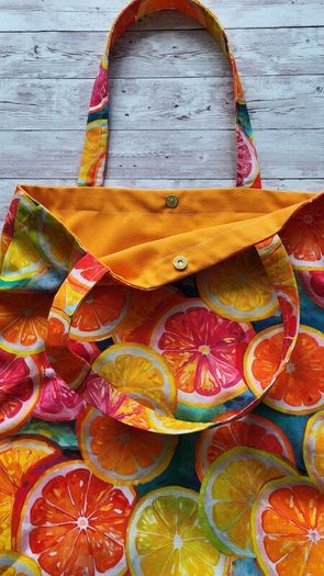 Handmade Tote Bags "Vegan " and "Citrus "