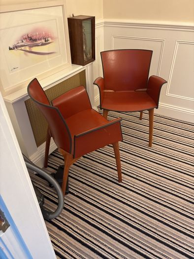 Leather art deco chairs