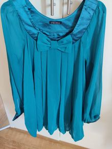 Stunning Prima cobalt deep turquoise blouse size UK14 EU42 Postage included