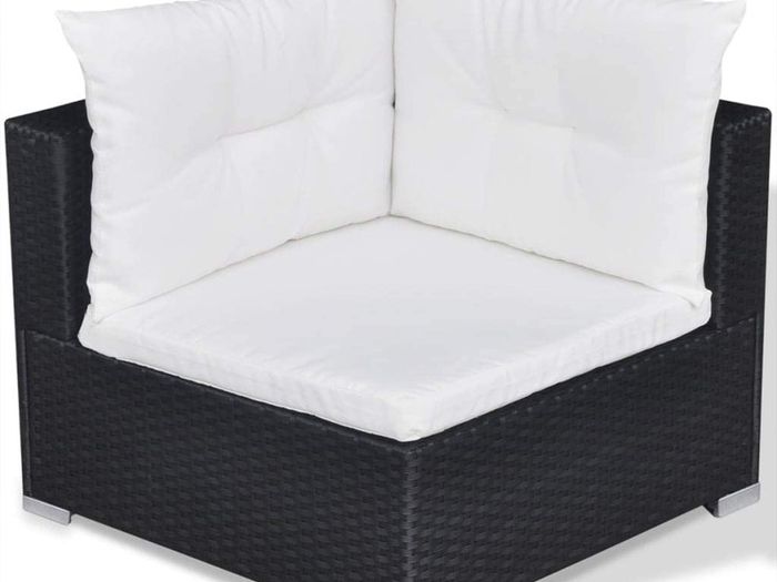 32-Piece Set Poly Rattan Sofa Lounge Set Garden Furniture, black