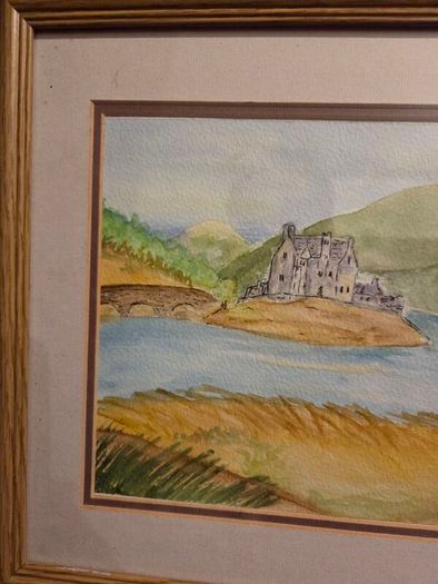 Signed Watercolour of Eilean Donan castle Framed