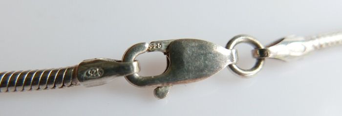 Vintage 925 Sterling Silver Necklace With N Pendant length 16" - 12,5g