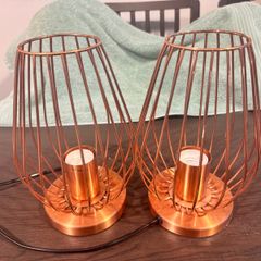 Pair of copper lamps