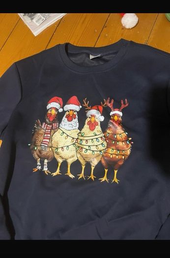 Chicken christmas jumper men's small