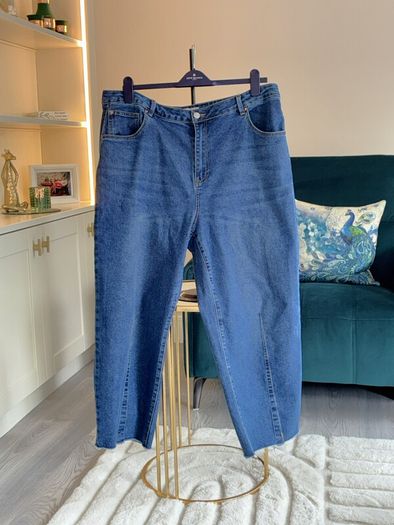 Ladies Simply Be Mid Blue Barrel Leg Jeans