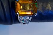 Natural Honey Quartz 3 ct  Ring 925 Silver