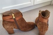 Brown suede ankle boots