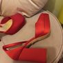 Pillar box red womens shoes Image 3
