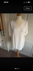 Paul Costello ivory viscose top size 12
