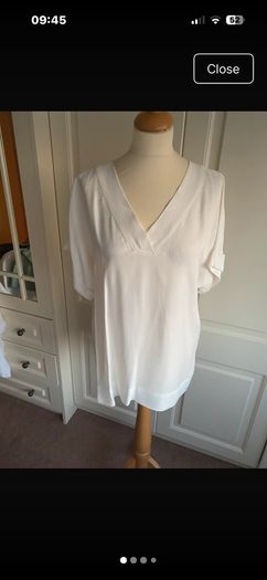 Paul Costello ivory viscose top size 12