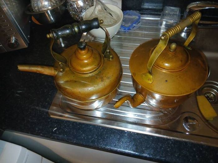 old coppper kettles