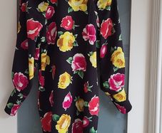 SOZI Garden Party floral on black dress Sz L (Fit 10-12 UK) - Rrp 199 (New)