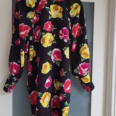 SOZI Garden Party floral on black dress Sz L (Fit 10-12 UK) - Rrp 199 (New)